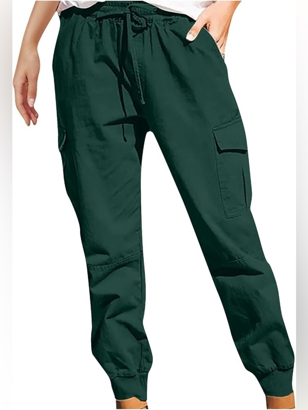 Rachel Paige Dark Green Cargo Jogger Pants vibrant chic urban Anthropologie cos